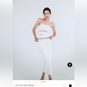 Zara Cut Out Maxi Dress in White